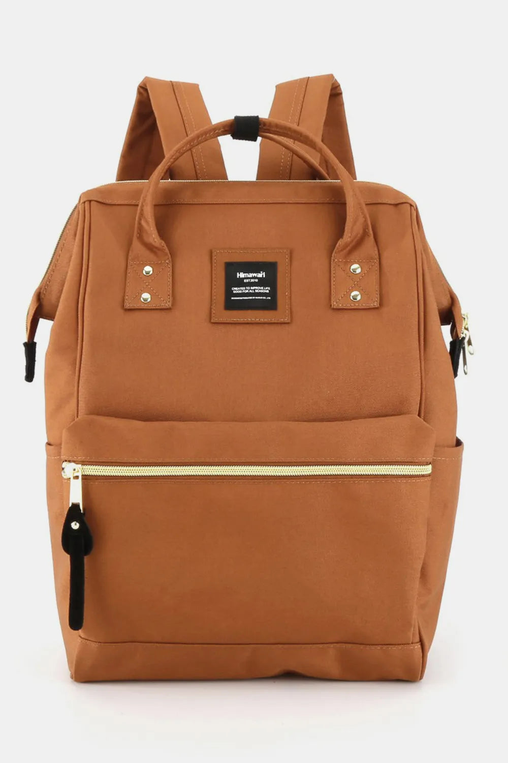 Grey/Navy Himawari Waterproof Canvas Backpack Bag With Side Pockets