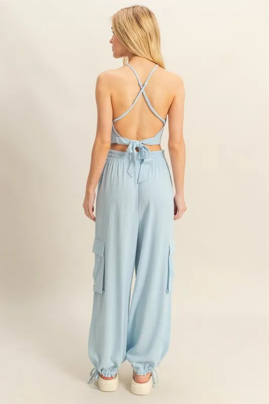 Hyfve Crop Top And Cargo Pants Set 2