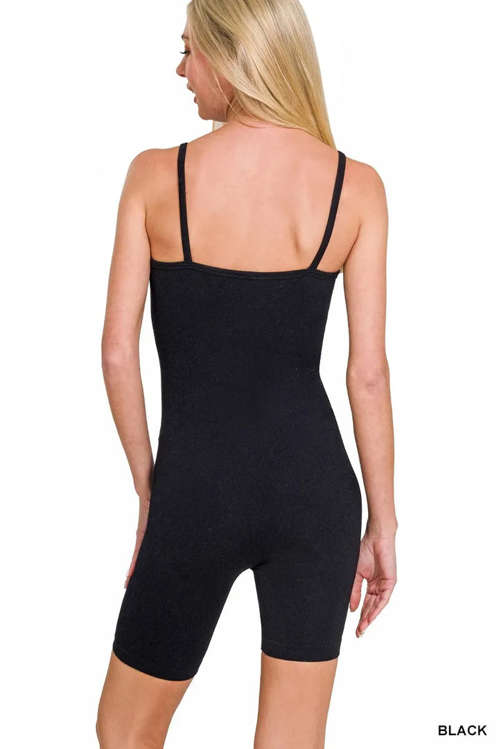 Zenana Ribbed Seamless Bodysuit 1