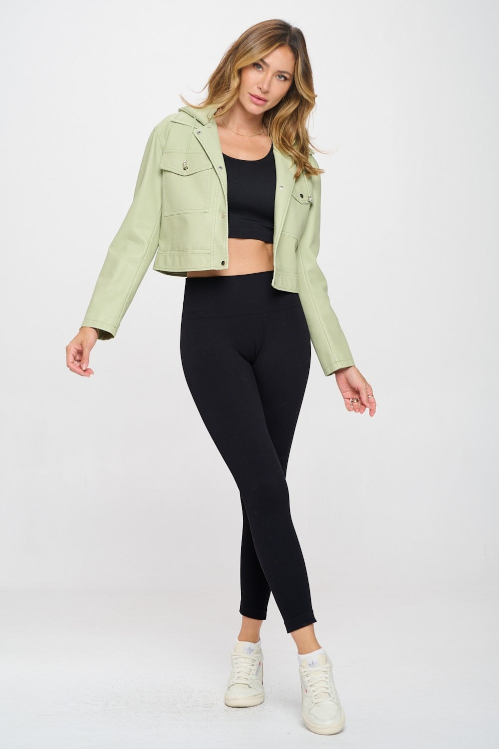 Coalition La Snap Down Cropped Hooded Jacket 1