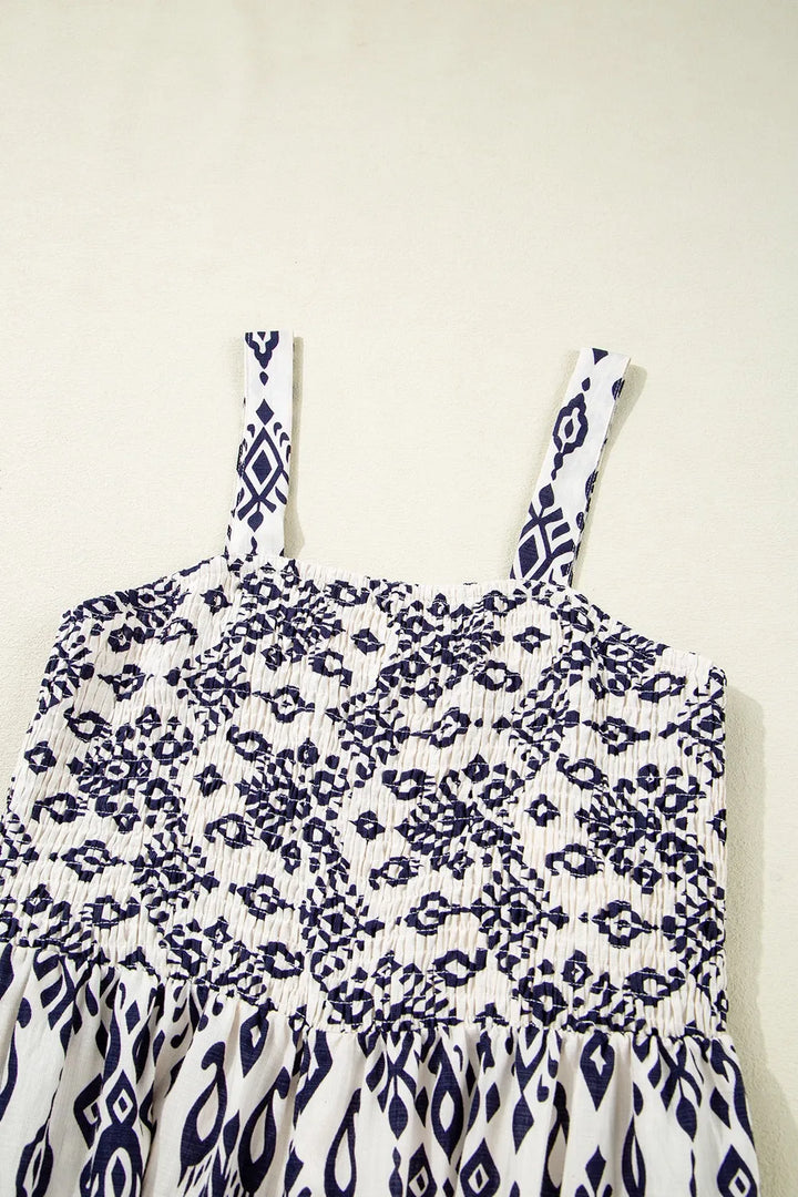 Bohemian Print Wide Leg Jumpsuit