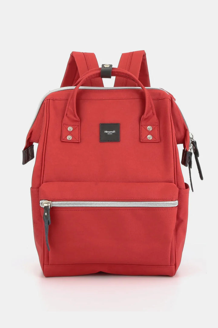 Khaki Himawari Water Resistant Canvas Backpack Bag With Side Pockets