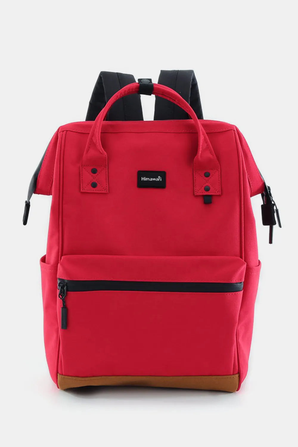 Red Himawari Waterproof Canvas Travel Backpack Bag With Usb Port