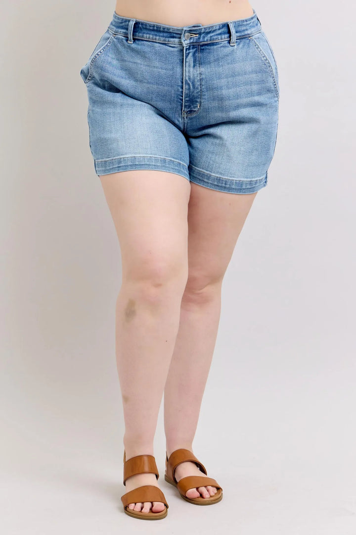 Medium Judy Blue Plus Size High Rise Denim Shorts