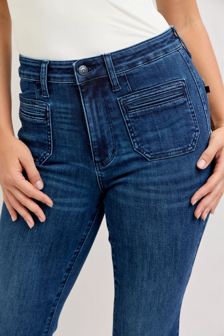 Judy Blue High Waisted Flare Jeans With Front Pockets