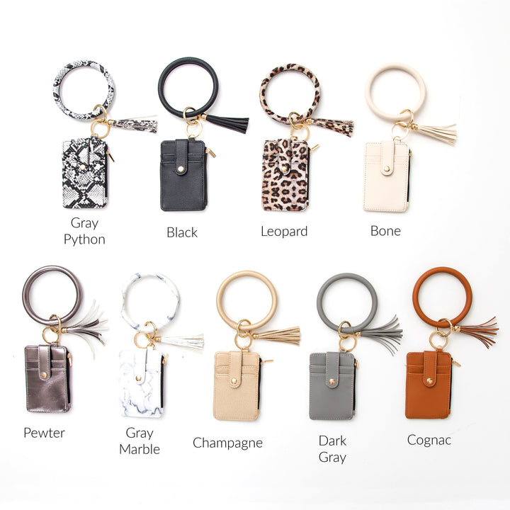 Key Ring Id Wallet Zip Bracelet