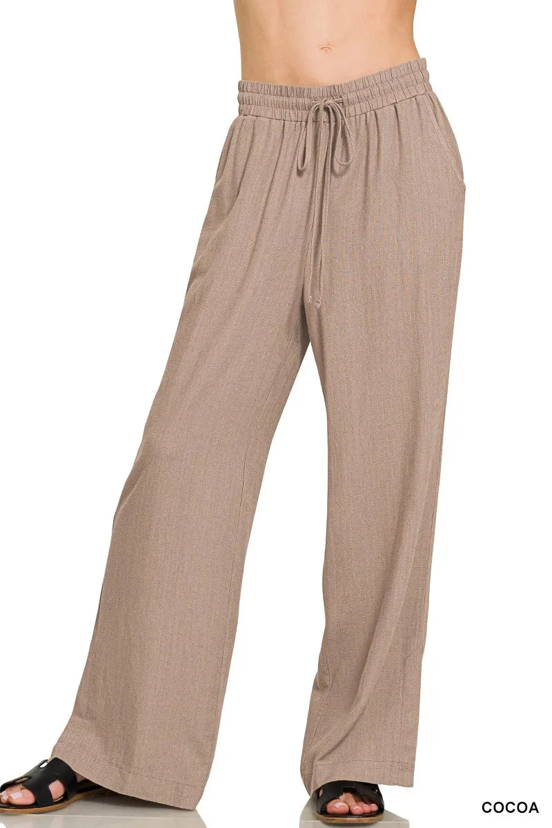 Cocoa Zenana Linen Drawstring Pants 3