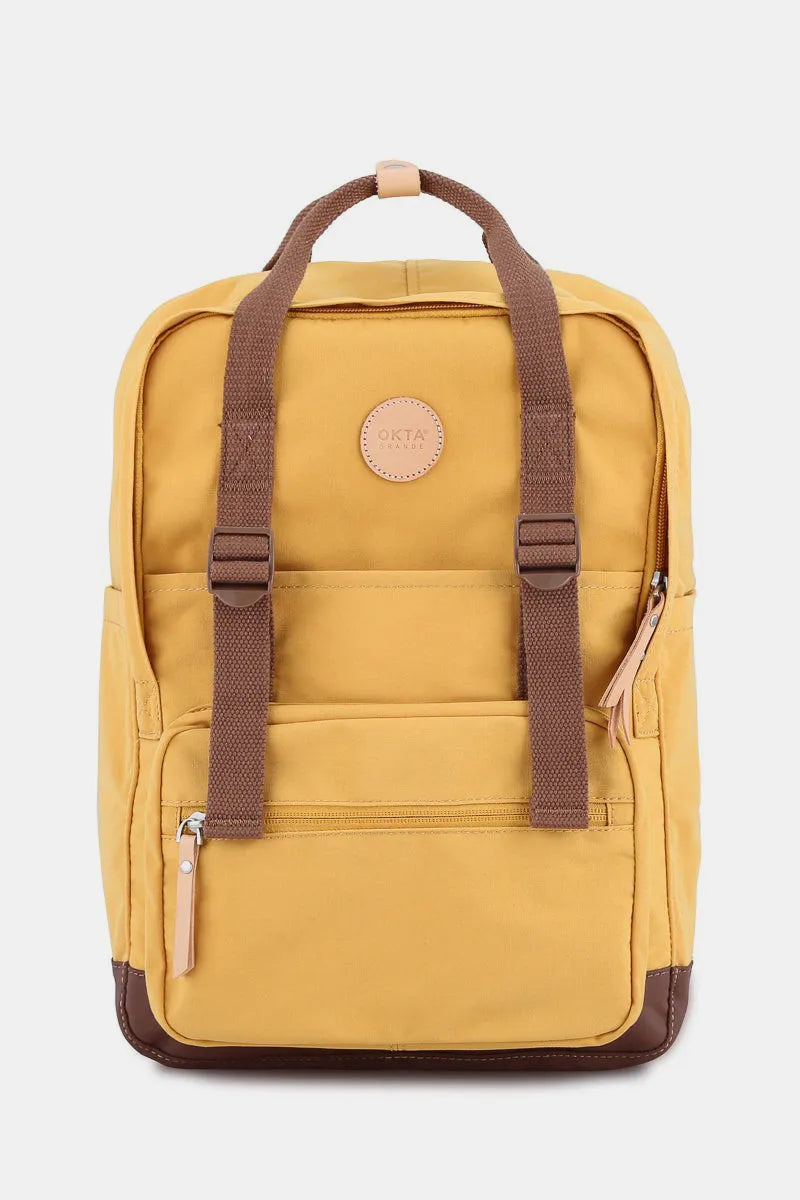 Yellow Himawari Waterproof Canvas Backpack Bag With Side Pockets 2