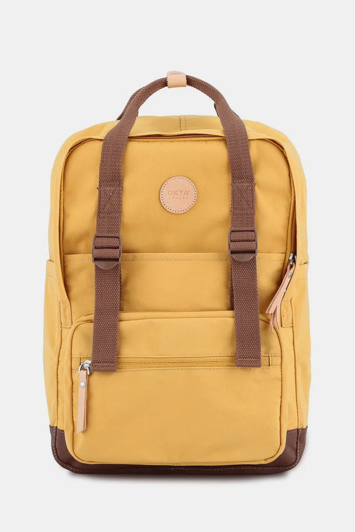 Yellow Himawari Waterproof Canvas Backpack Bag With Side Pockets 2