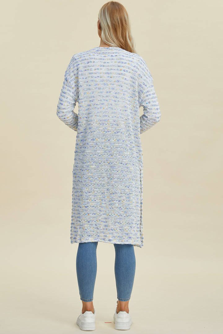 Multi Double Take Full Size Open Front Longline Cardigan