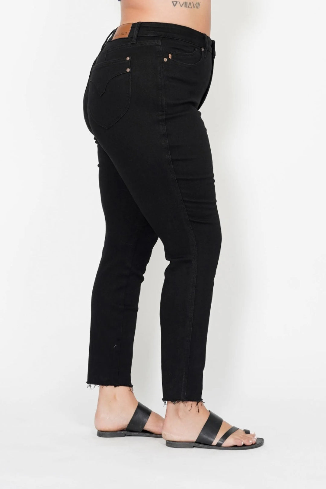Black Judy Blue Full Size High Waisted Tummy Control Shield Pockets Skinny Jeans Plus Size