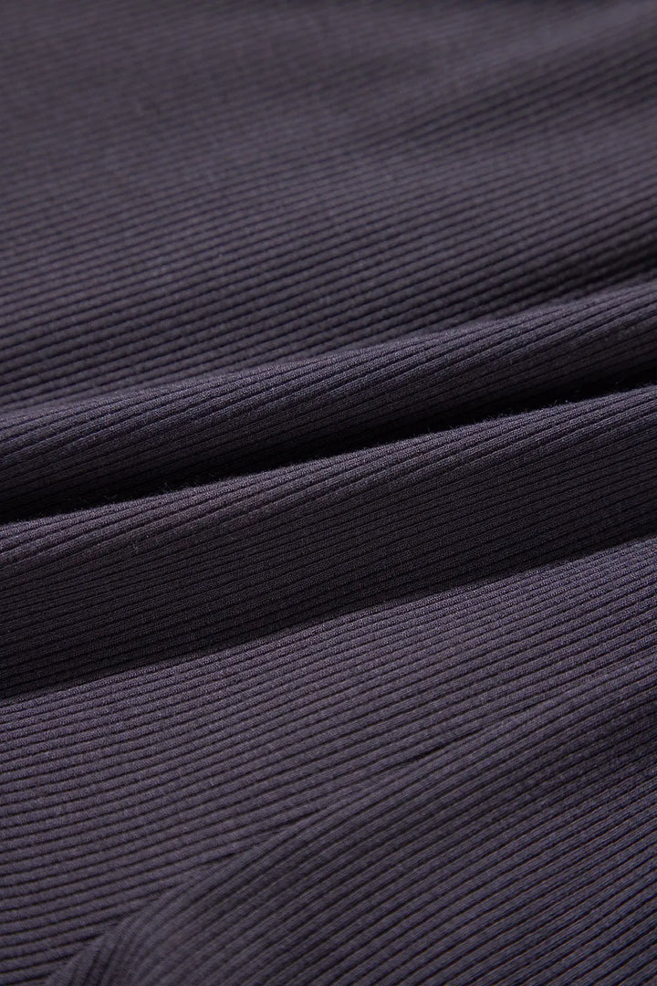 Knit Open Back Cap Sleeve Drawstring Romper