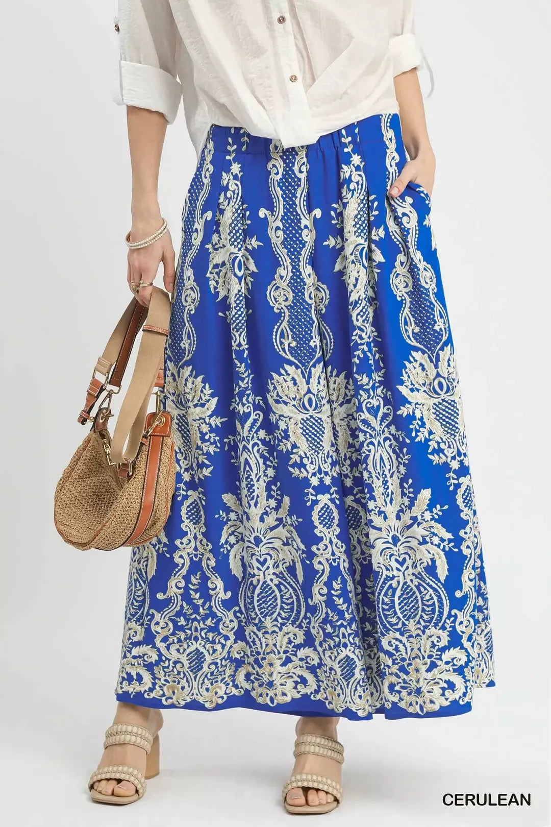 Cerulean Umgee Border Print Wide Leg Pants 2