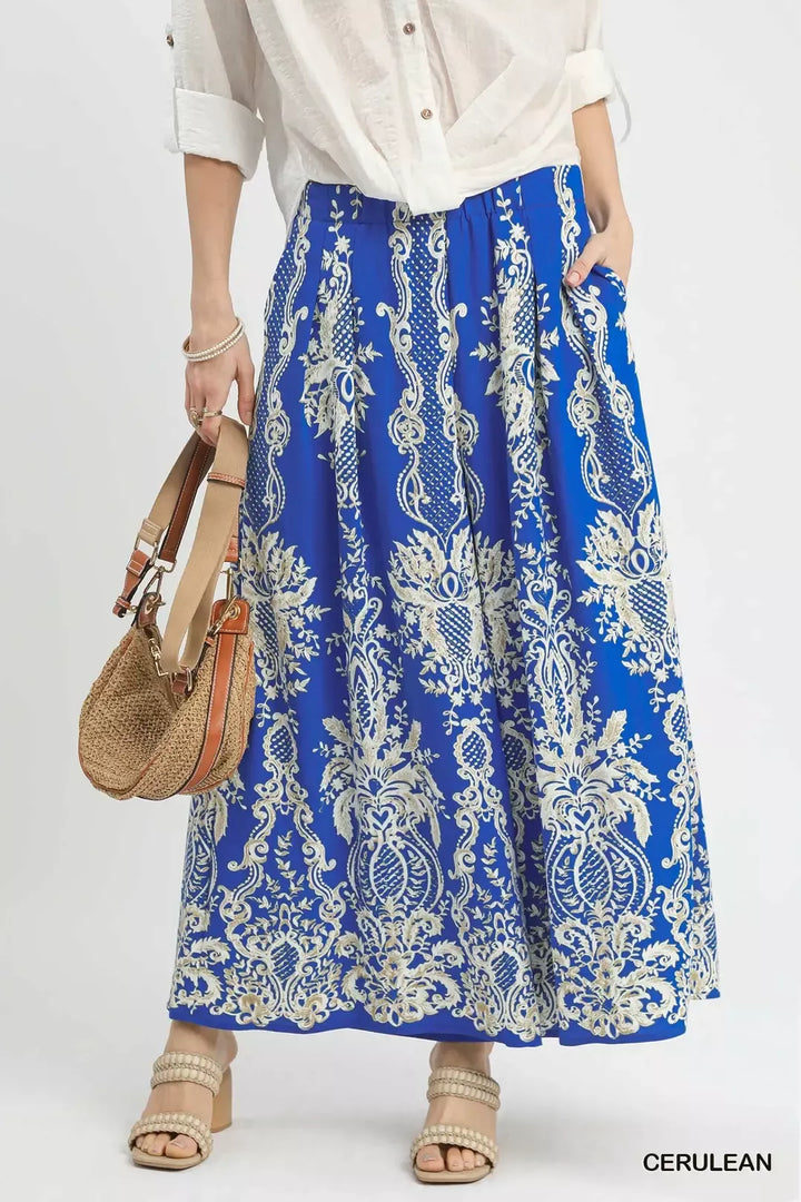Cerulean Umgee Border Print Wide Leg Pants 2