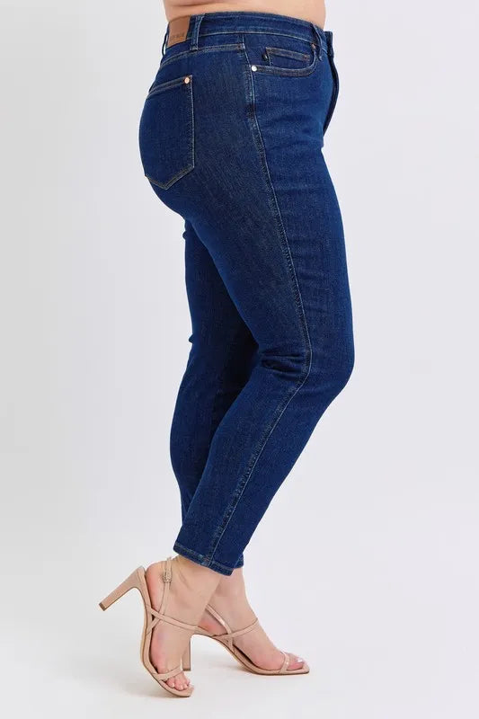 Dk Judy Blue Full Size Mid Rise Tummy Control Classic Skinny Jeans Plus Size