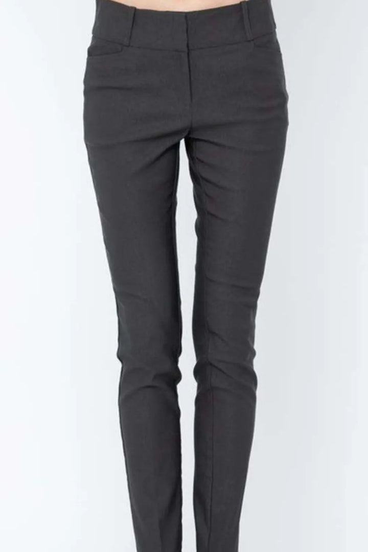 Dark Gray Adora Mid Rise Skinny Pants 1