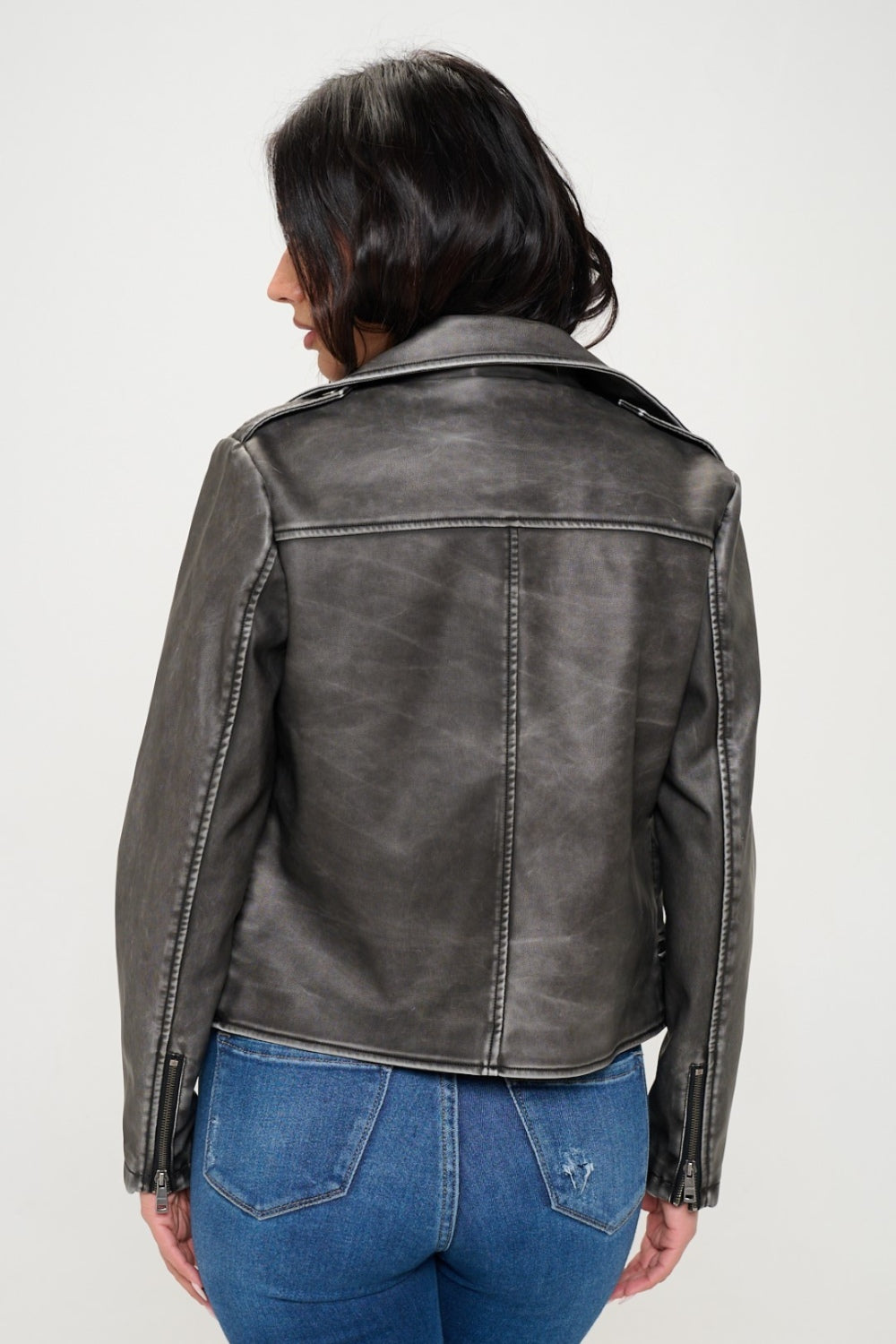 Black Coalition La Zip Up Biker Jacket With Belt 1