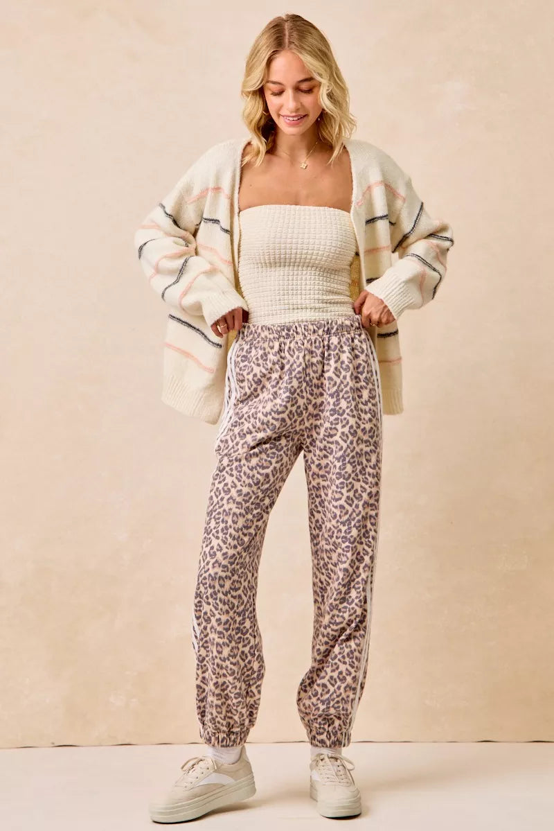 Bibi Side Lines Leopard Track Pants