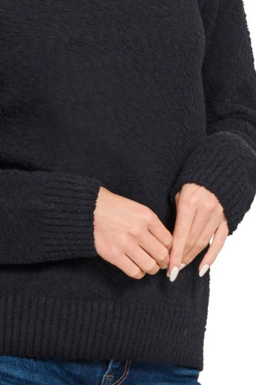 Black Zenana Turtle Neck Long Sleeve Sweater