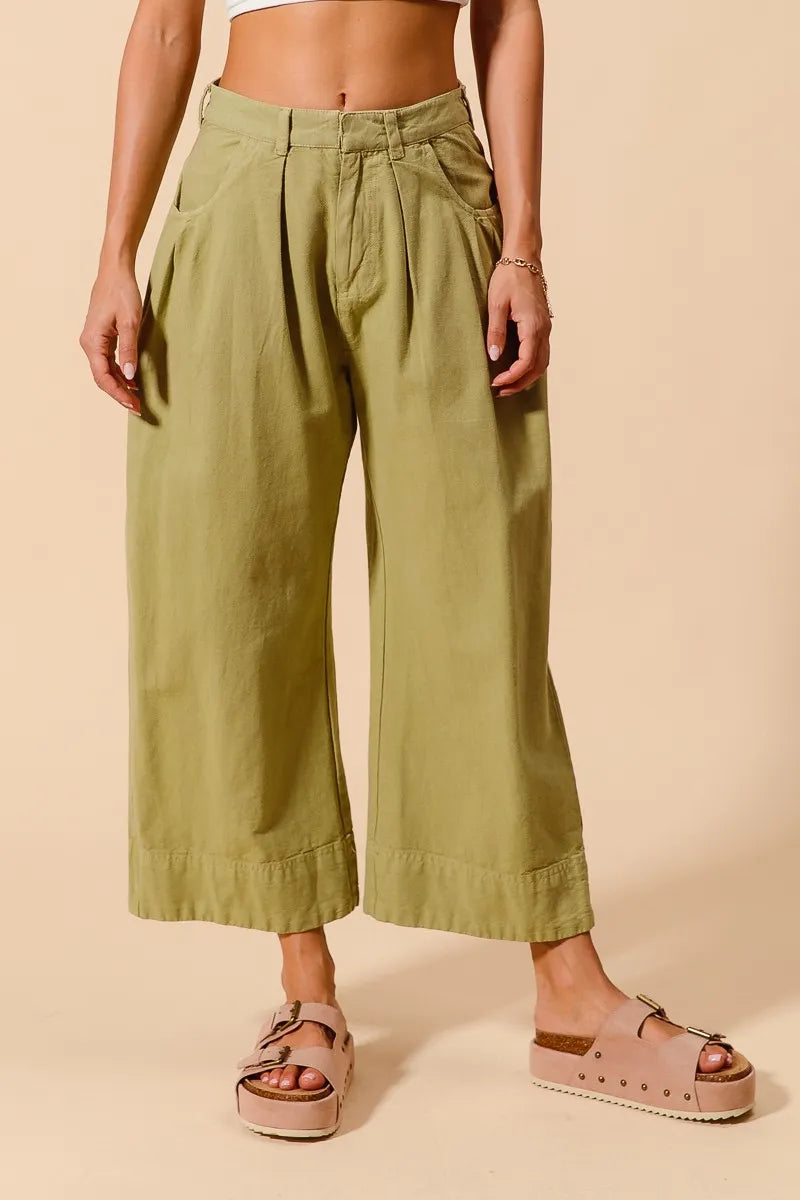 Sage So Me Mid Rise Wide Leg Chino Pants With Pockets 1
