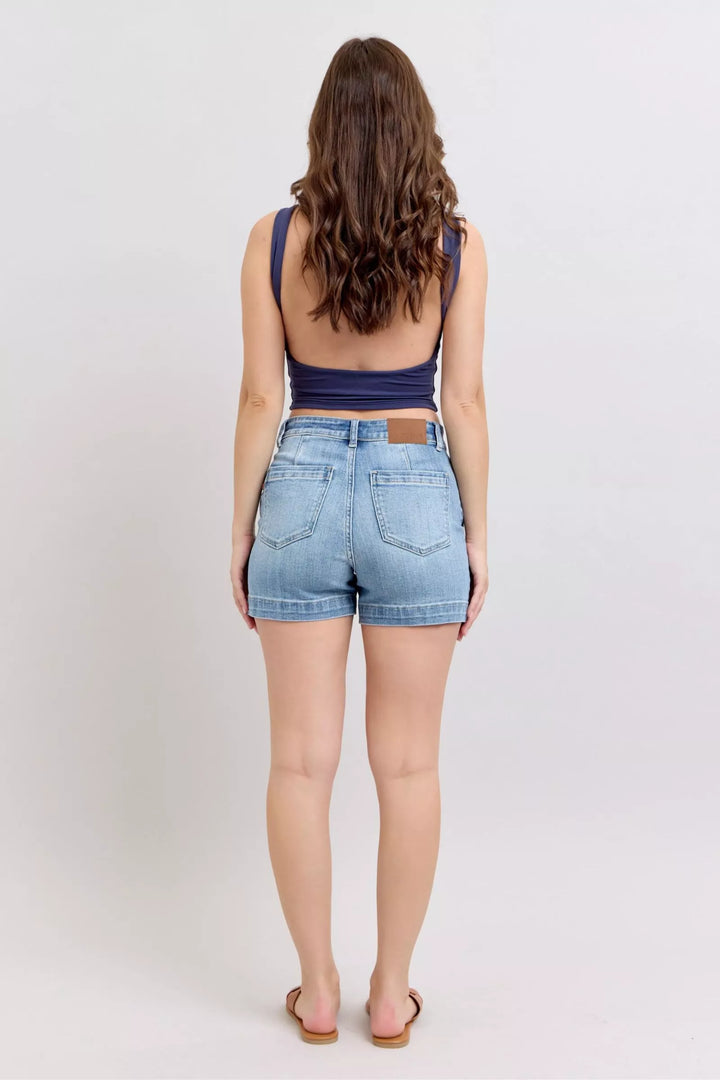 Judy Blue Mid Rise Denim Shorts