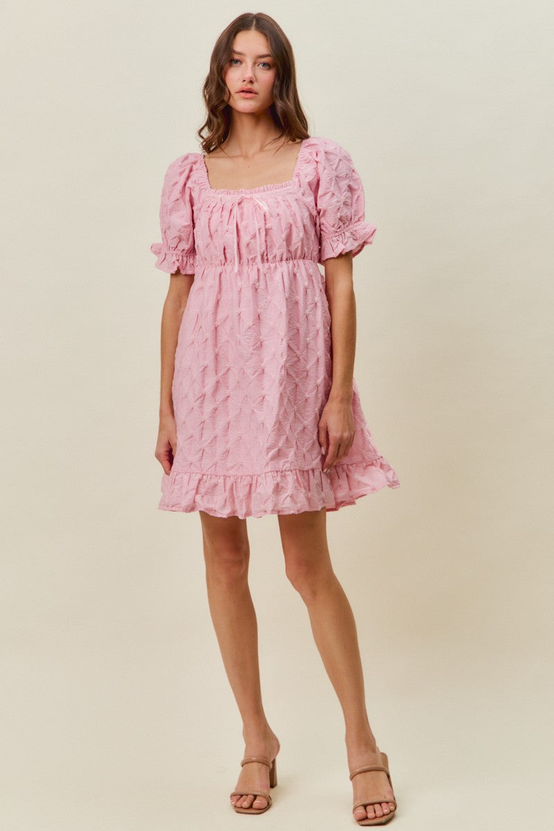 So Me Texture Woven Ruching On Bust Mini Dress 1