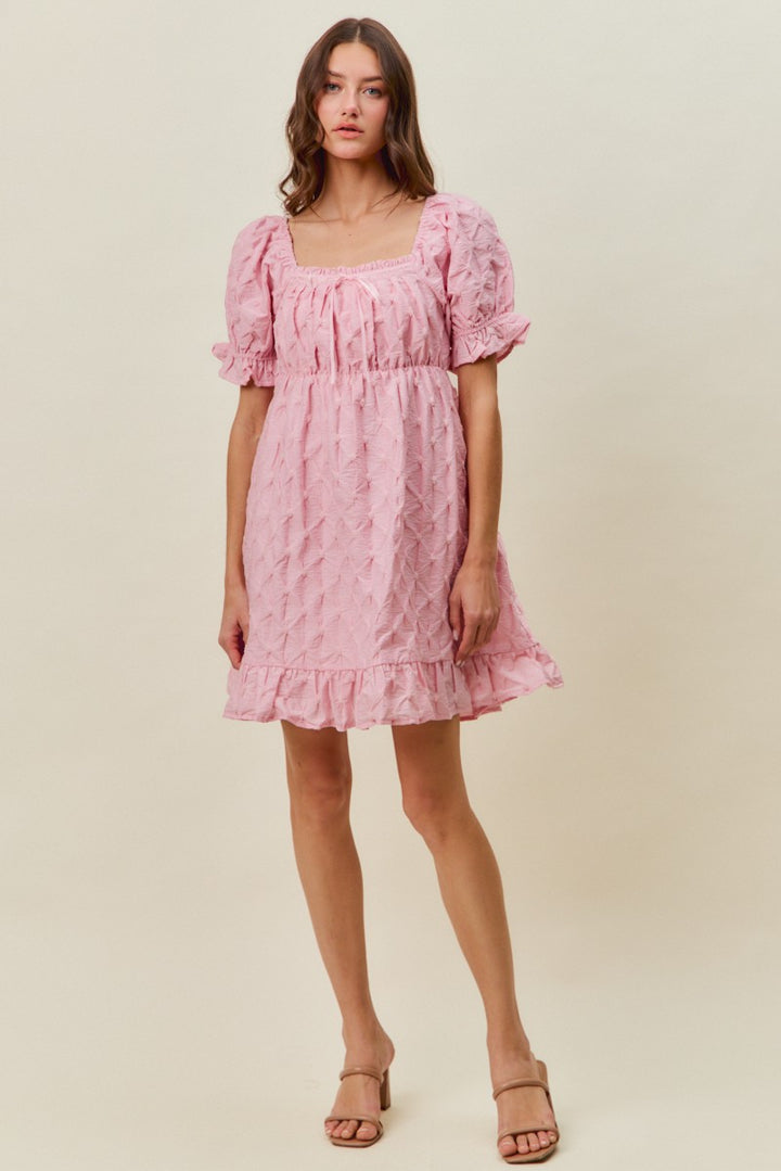 So Me Texture Woven Ruching On Bust Mini Dress 1