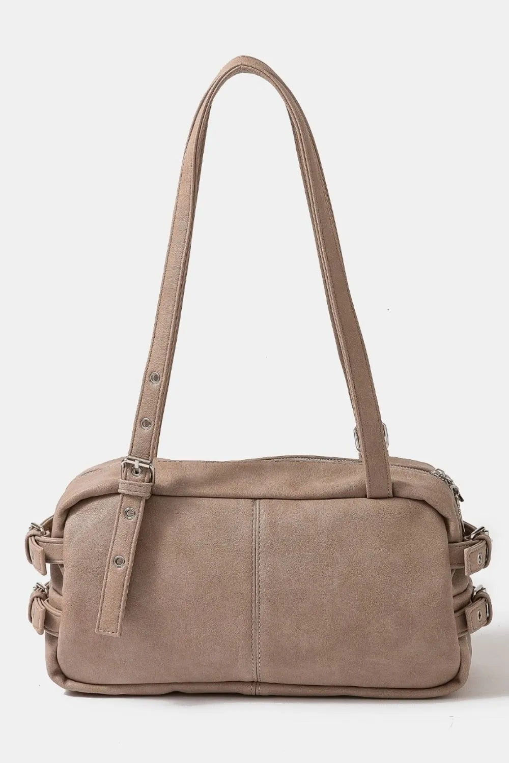 Ka Fame Multi Grommet Belt Strap Rustic Rectangular Hand Bag
