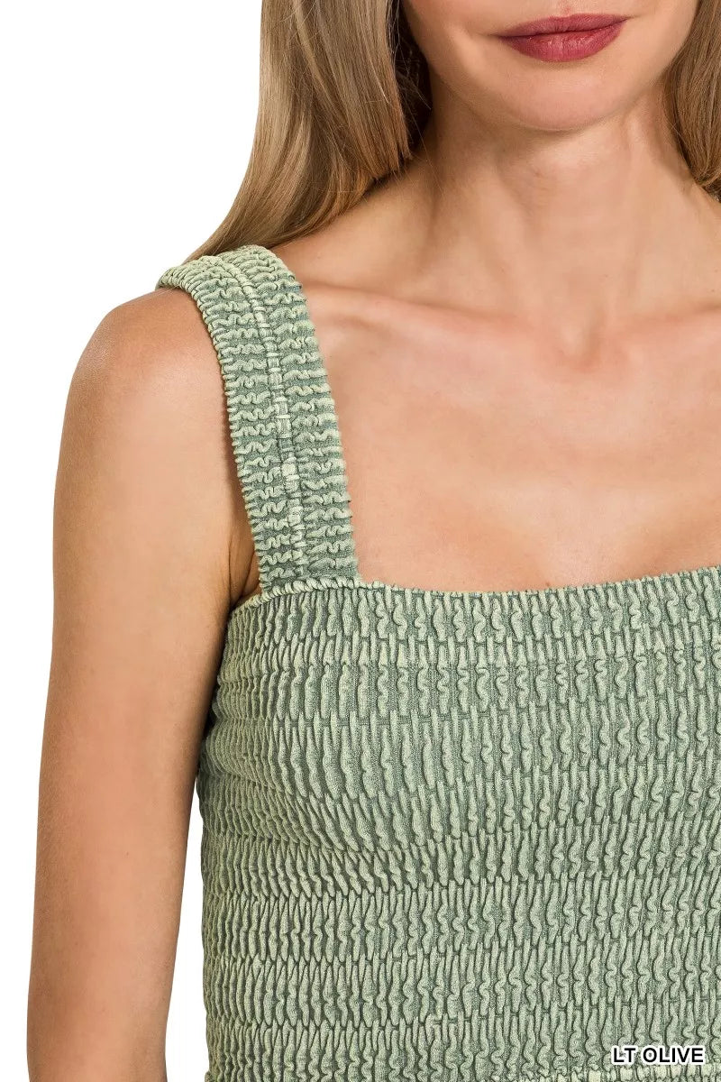 Zenana Seamless Winkle Stone Washed Bra Top 1