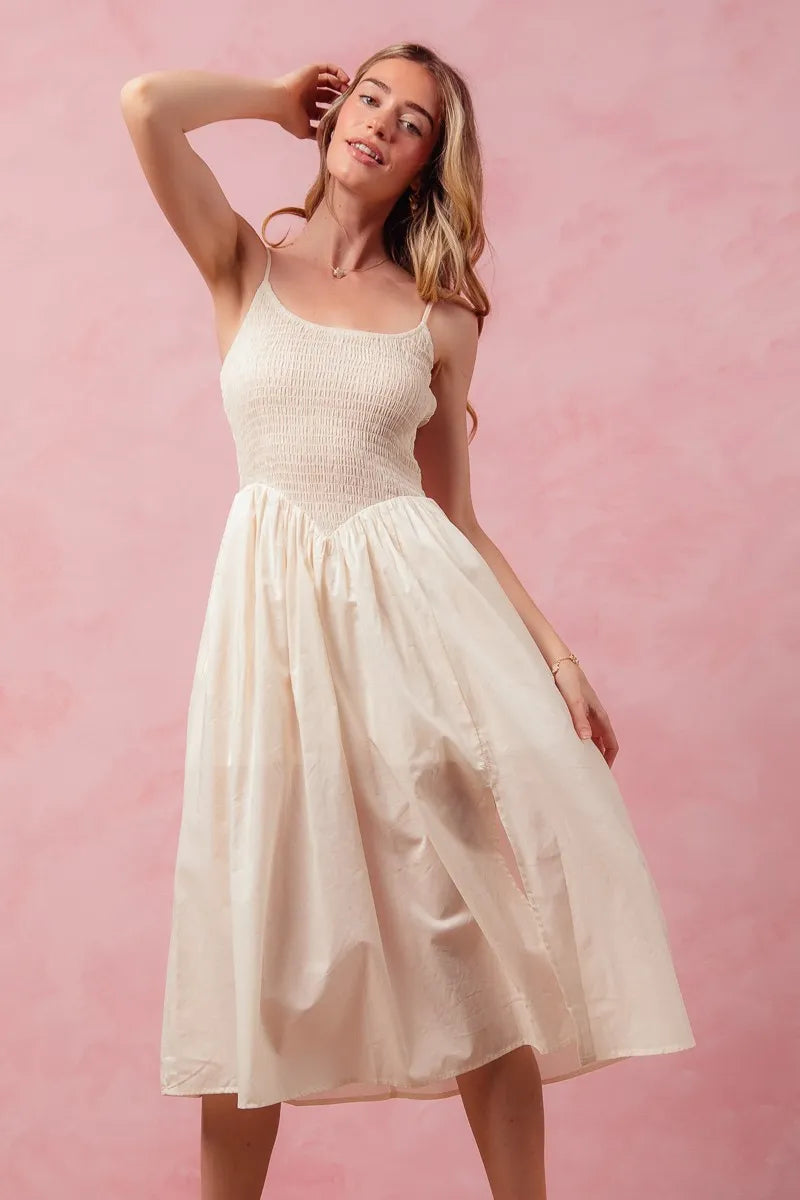 So Me Smocked Sleeveless Casual Everyday Dress With Slit 1
