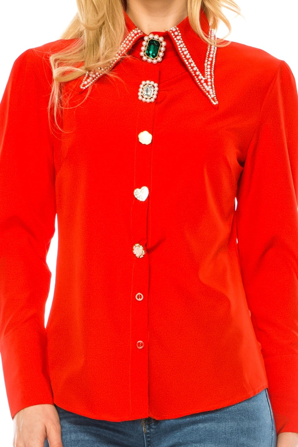 Women Button Down Long Sleeve Blouse