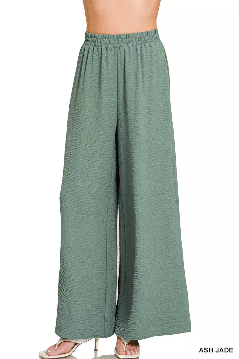 Ash Jade Zenana Woven Airflow Elastic Waistband Pants 1