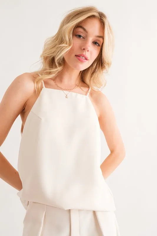 Ivory And The Why Sleeveless Basic Cami Top