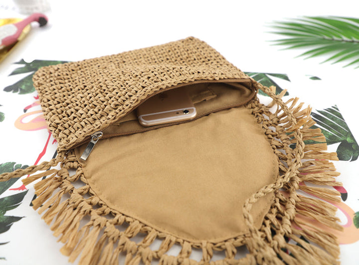 Sofia Foldover Straw Crossbody Bag 1