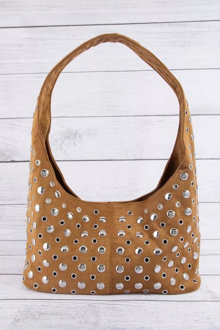 Lbr Fame Multi Rivet Studded Shoulder Bag