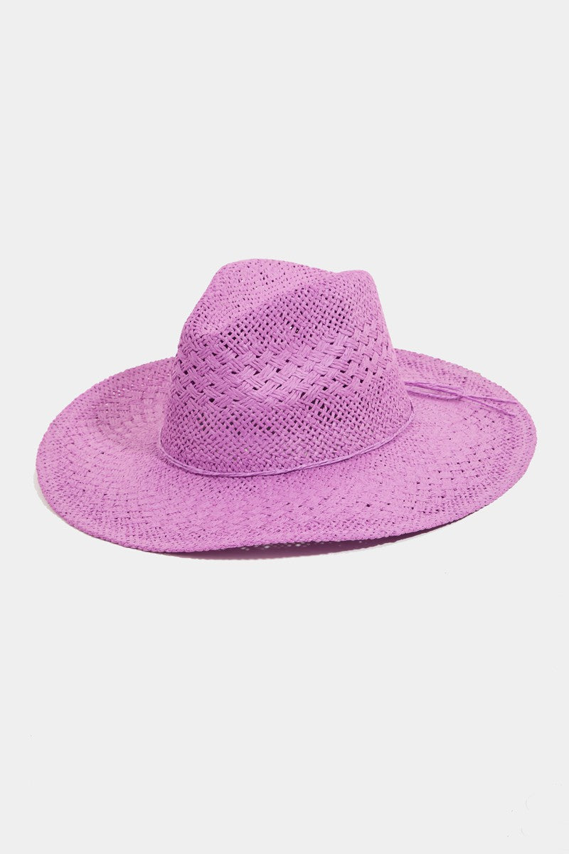 PU Fame Straw Braided Sun Hat