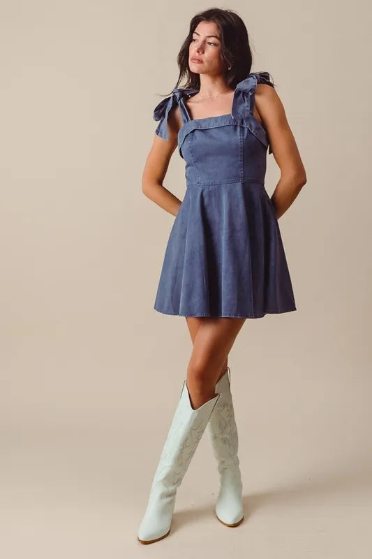 Navy So Me Fit And Flare Washed Gameday Dress 1