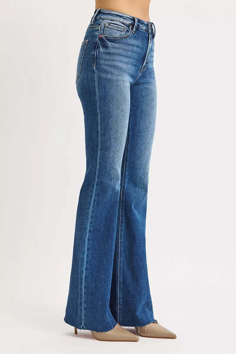 Dark Risen High Rise Flare Jeans