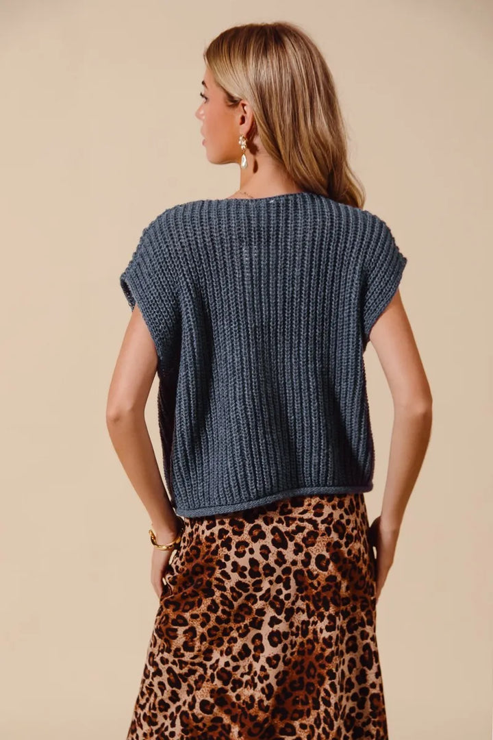So Me Big Metal Button Front Sweater Vest 2