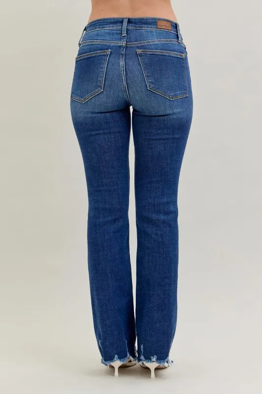 Dk Judy Blue Full Size Mid Rise Non Distressed Hem Bootcut Jeans Plus Size