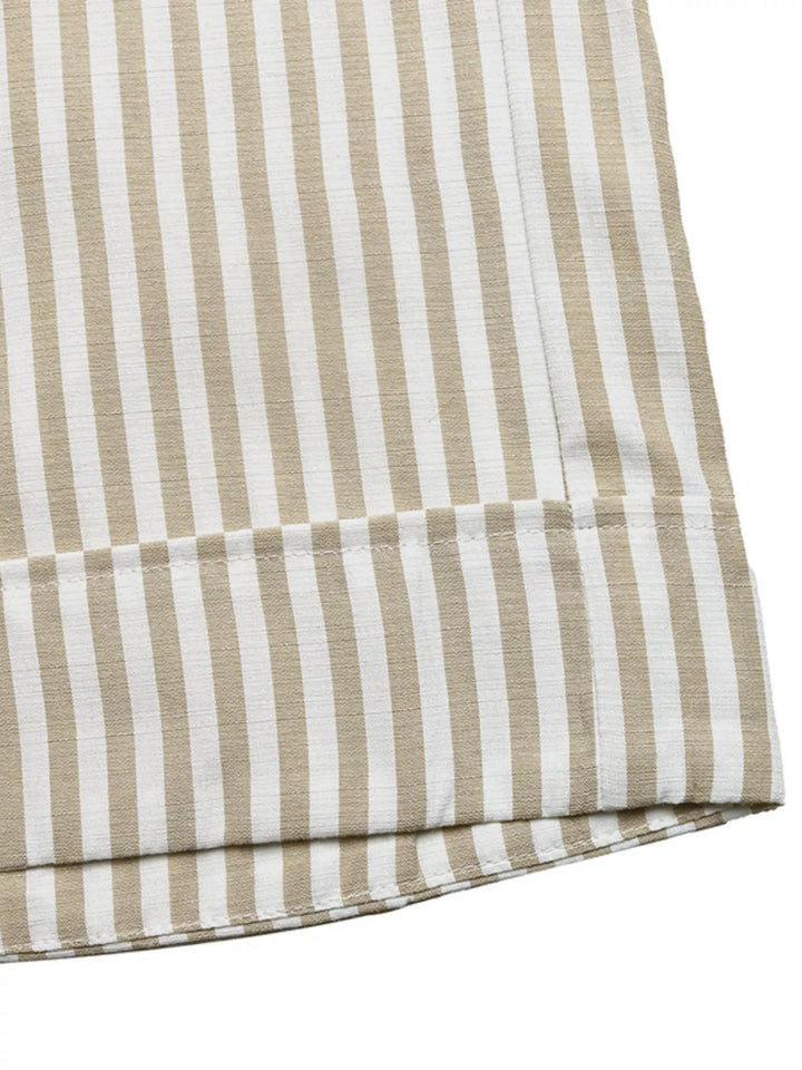 Striped Button Front Wide Leg Jumpsuit