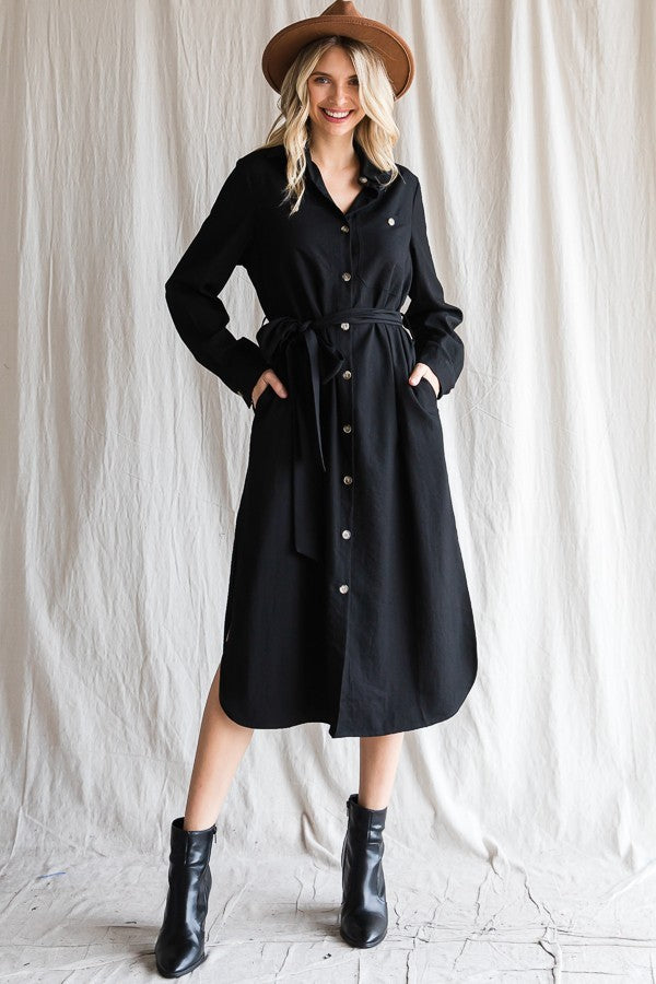 Button Down Shirt Long Dress Plus 30 545P