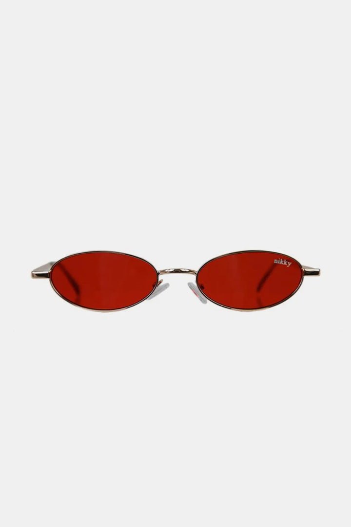 Yellow Nicole Lee Usa Metal Frame Finley Oval Sunglasses