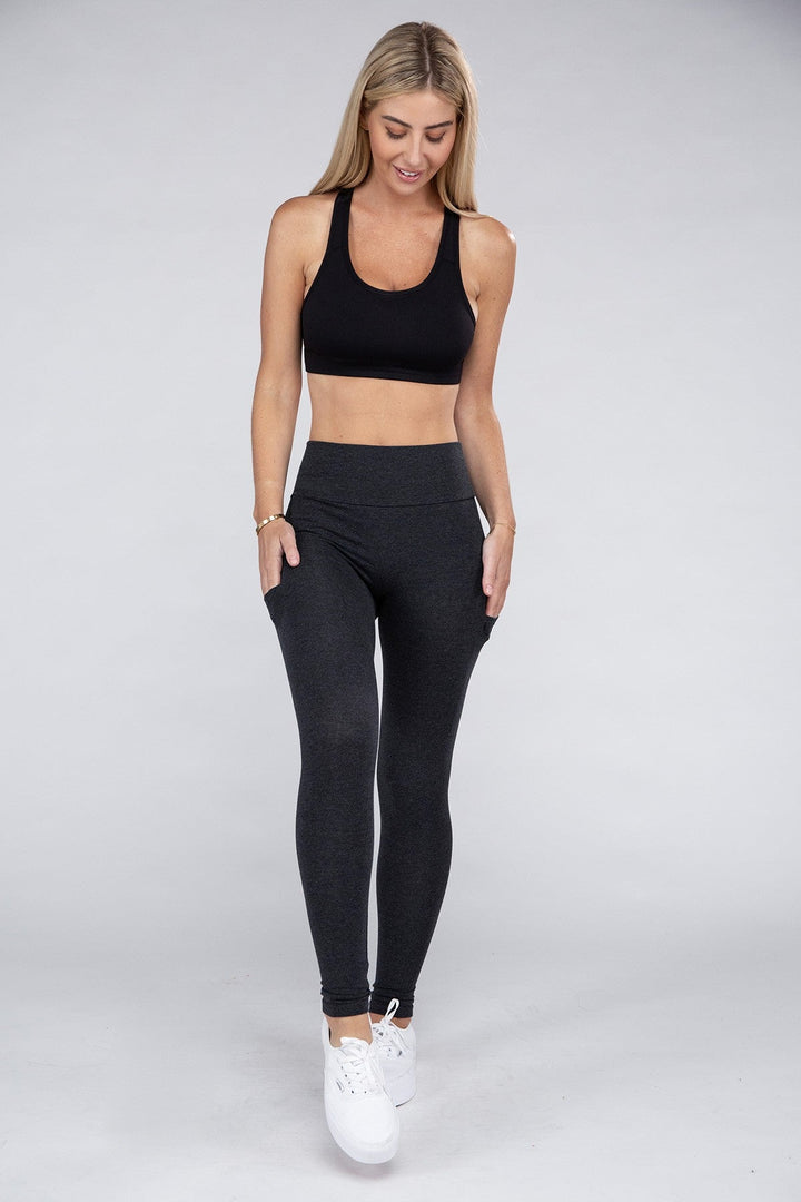 Charcoal Active Leggings Featuring Concealed Pockets