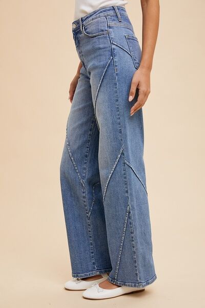 Medium Annie Wear Decorative Seams Wide Leg Jeans