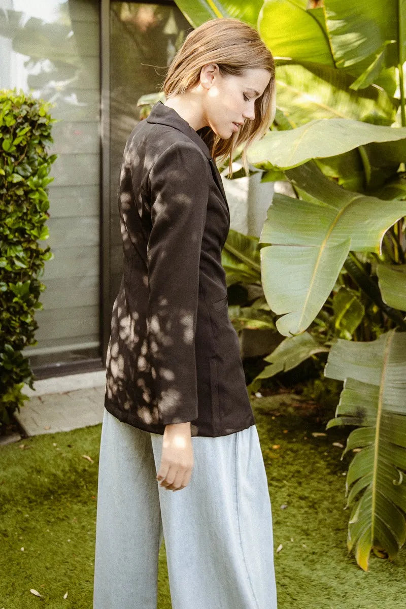 Bibi Single Brested Peaked Lapel Blazer