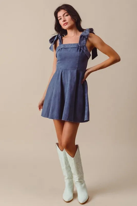 Navy So Me Fit And Flare Washed Gameday Dress 1