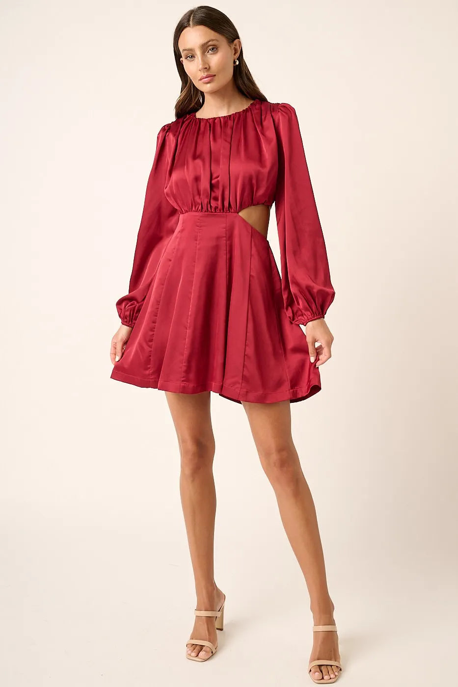 Mittoshop Satin Side Cutout Detail Mini Dress 1