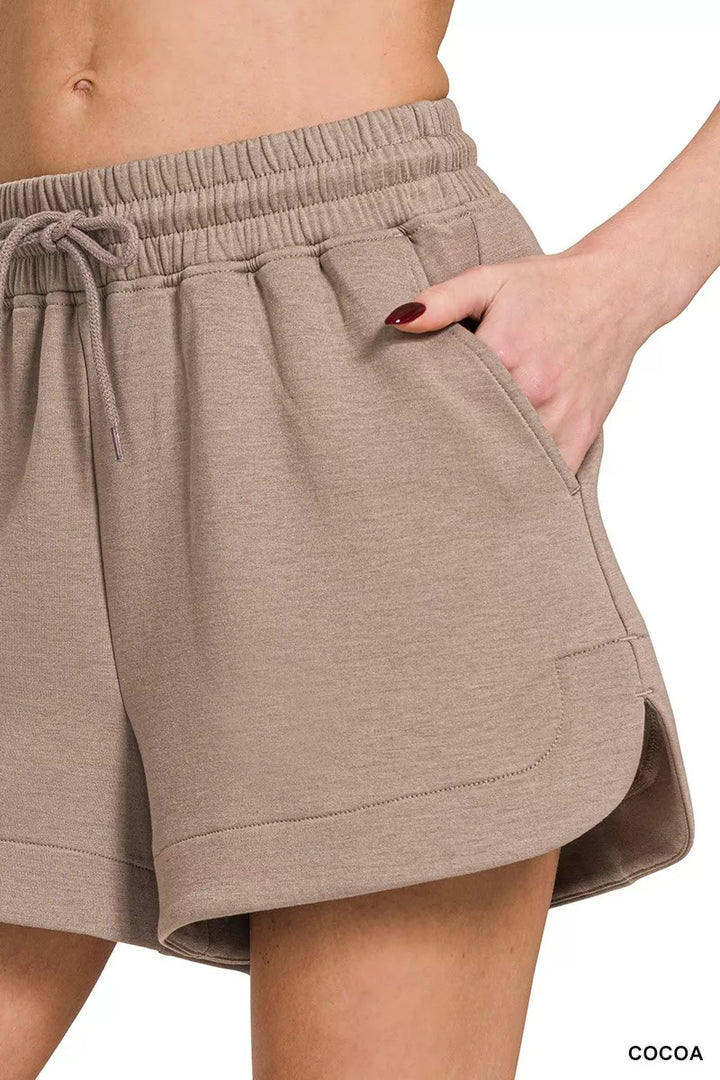 Zenana Scuba Elastic Waistband Shorts With Pocket 2