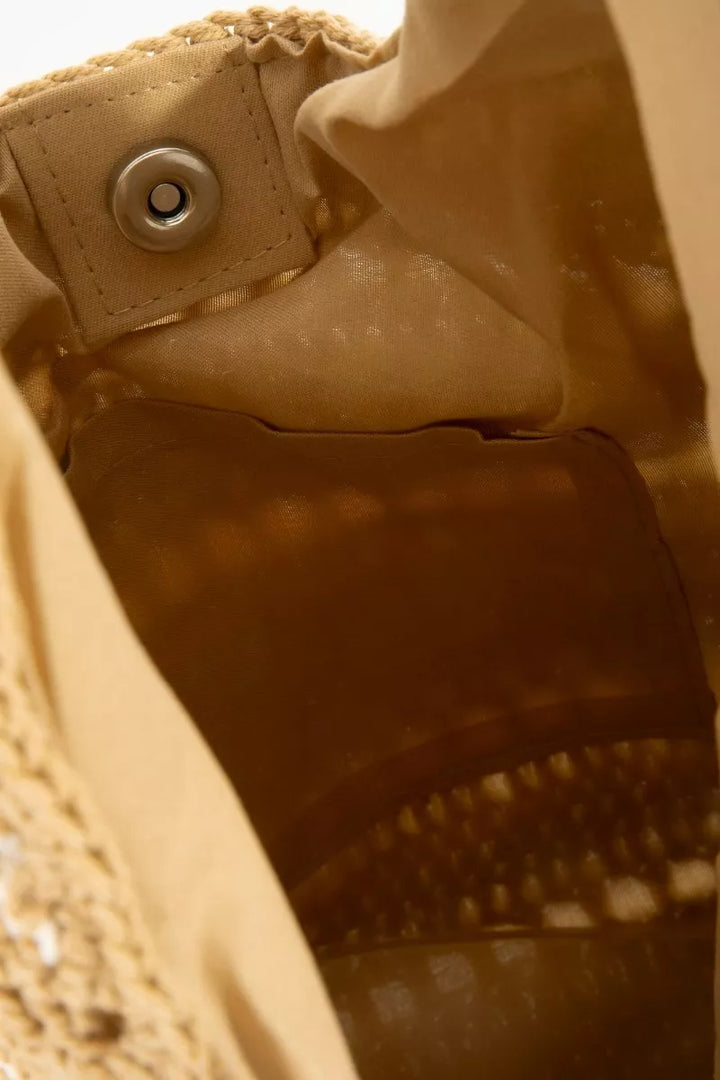 Fame Two Tone Stripe Straw Tote Bag